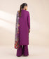 Women's Unstitched Purple Cotton 3 Piece Suit